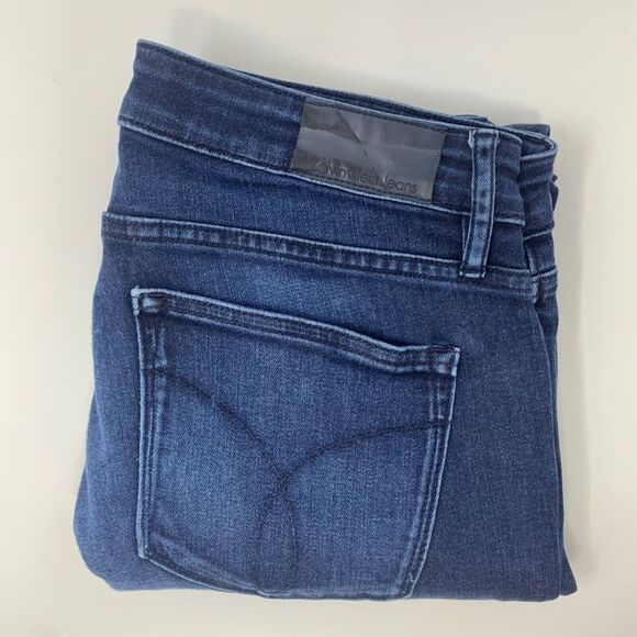 Calvin Klein‎ Women's Jeans Dark Blue Ankle Skinny Stretch Size Waist 30 - Picture 1 of 10
